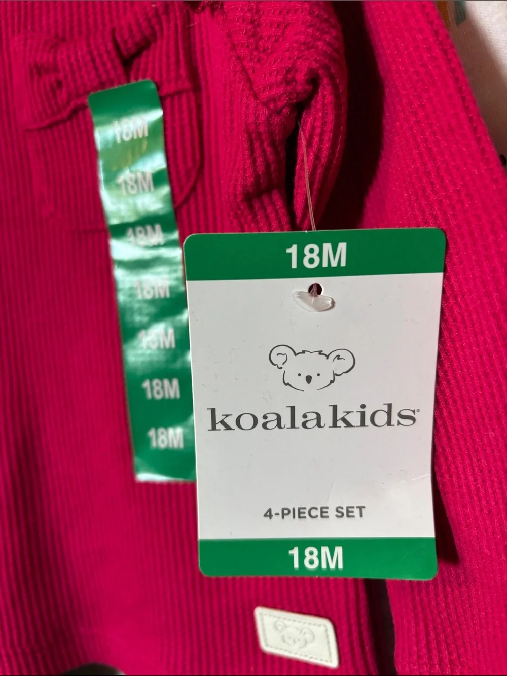 Koala Kids Toddler 4 Piece Set in Deep Pink & Rainbow, 18 mos - NWT
